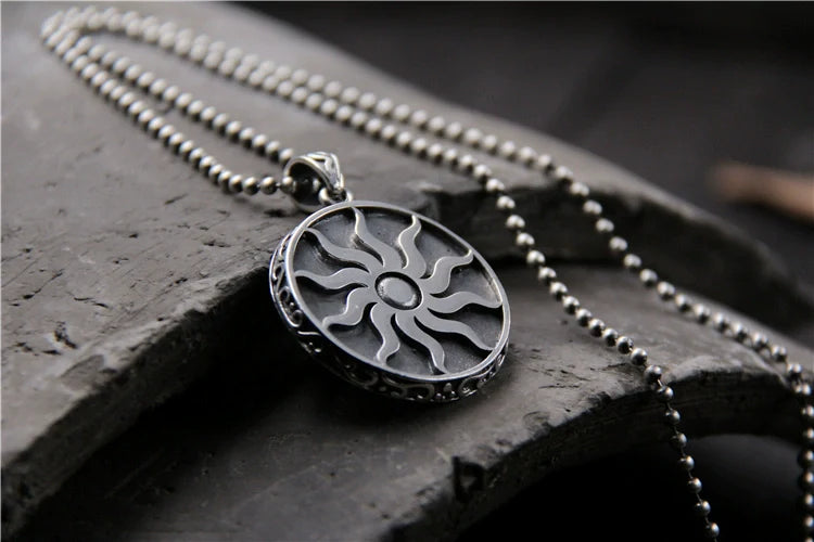 925 Sterling Silver Sun Pendant for Men