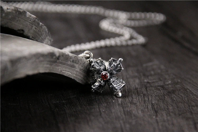 S925 Sterling Silver Thai Silver Vajra Pestle Pendant for Men and Women