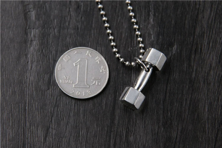 925 Sterling Silver Dumbbell Pendant