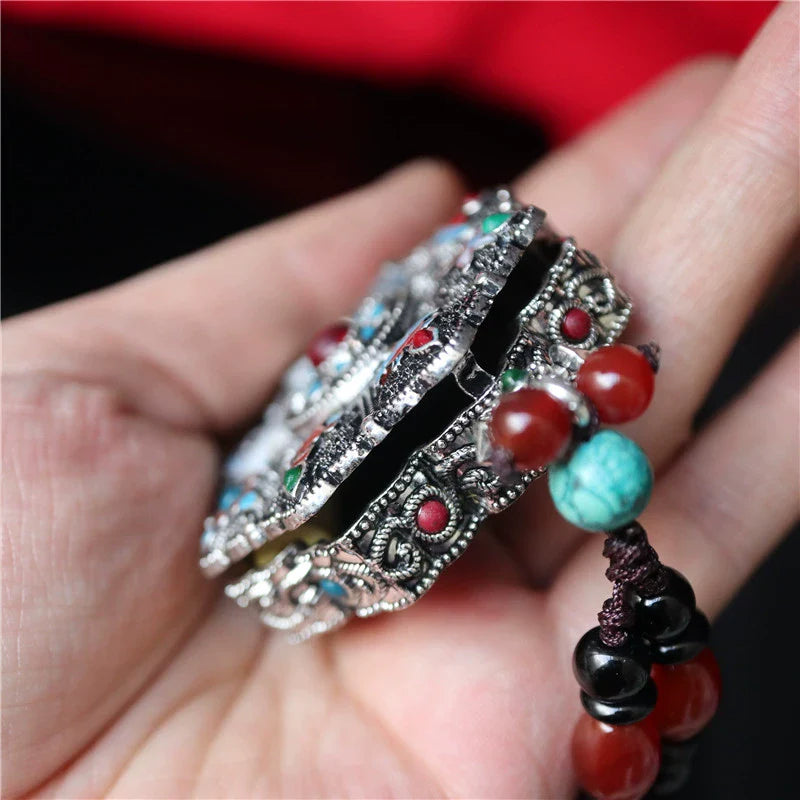 Tibetan Eight Treasures Six-Character Mantra Gau Box Tibetan Necklace Pendant