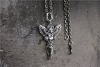 S925 Sterling Silver Retro Carved Vajra Pestle Men's Pendant