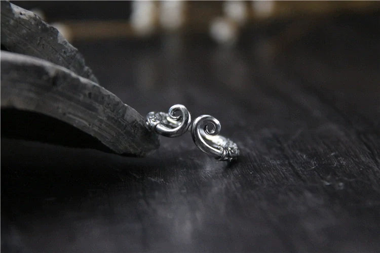 S925 Retro Thai Silver Ring Sun Wukong Tightening Spell Open Finger Ring for Men