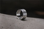 Pure Silver Heart Sutra Ring Women's Tibetan Body Protection Safety Opening Jewelry S999 Sterling Silver Retro Ring
