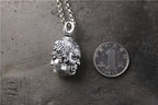 S999 Sterling Silver Necklace Double-Sided Buddha and Demon Pendant