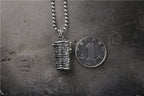 S925 Sterling Silver Retro Pendant Six-character Mantra Gawu Box Pendant