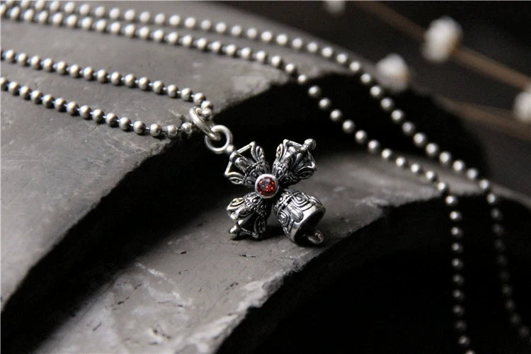S925 Sterling Silver Thai Silver Vajra Pestle Pendant for Men and Women