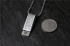 S925 Sterling Silver Retro Pure Silver Heart Sutra Pendant