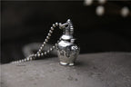 S925 Sterling Silver Six Characters Mantra Gawu Box Cinnabar Bottle Pendant