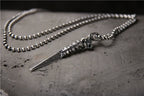Vajra Pestle Dragon Necklace Pendant Female S925 Sterling Silver Retro Pendant Tibetan Buddha Dharma Artifact Guardian Silver Pendant