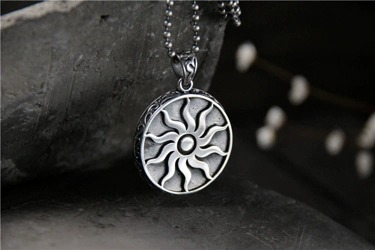 925 Sterling Silver Sun Pendant for Men