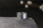Pure Silver Heart Sutra Ring Women's Tibetan Body Protection Safety Opening Jewelry S999 Sterling Silver Retro Ring