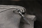 Vajra Pestle Dragon Necklace Pendant Female S925 Sterling Silver Retro Pendant Tibetan Buddha Dharma Artifact Guardian Silver Pendant