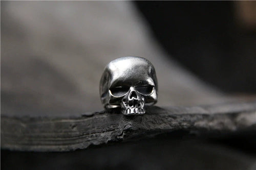 Adjustable S925 Sterling Silver Vintage Skull Ring for Men