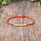 Buddha & Karma Tibetan Red String Bracelet - Buddhist Lucky Charm