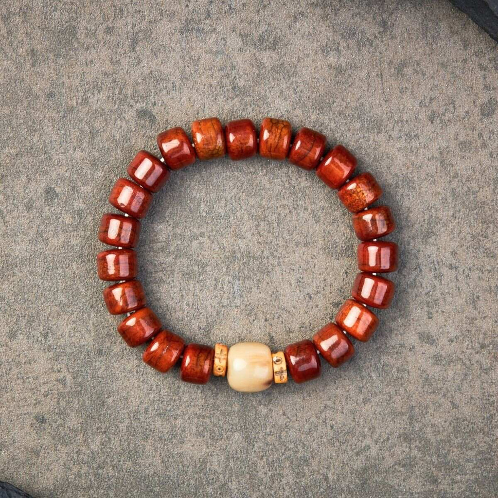 Buddha & Karma Tibetan Guardian Spirit Natural Yak Bone Bracelet