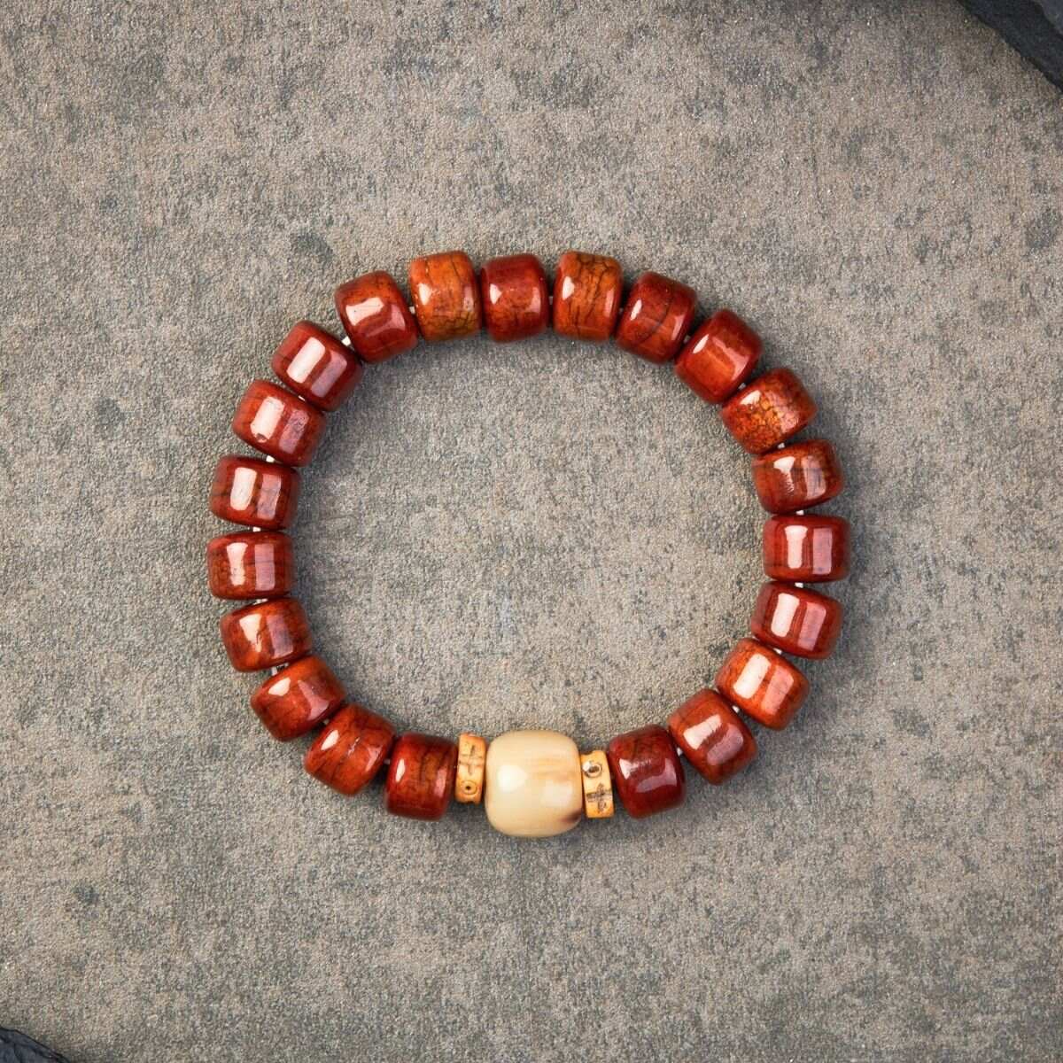 Buddha & Karma Tibetan Guardian Spirit Natural Yak Bone Bracelet