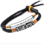 Buddha & Karma Tibetan Mantra Double Bracelet - For Luck & Protection