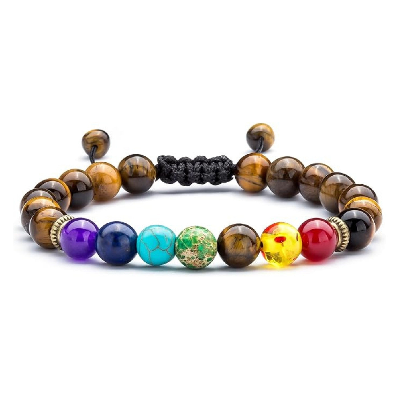 Buddha & Karma Tiger Eye Chakra Bracelet - Protection & Balance