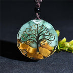 Buddha & Karma Tree of Life Orgonite Necklace - Energy Protection