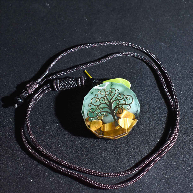 Buddha & Karma Tree of Life Orgonite Necklace - Energy Protection