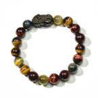 Exclusive: Buddha & Karma Tri-Color Tiger’s Eye Pixiu Wealth Bracelet