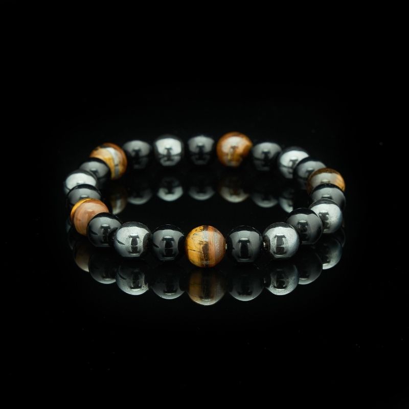 Buddha & Karma Triple Protection Bracelet - Tiger’s Eye, Obsidian, Hematite