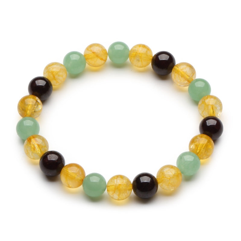 Buddha & Karma Triple Success Bracelet – Citrine, Aventurine, Garnet