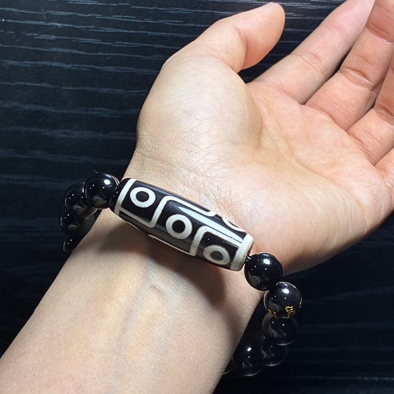 Buddha & Karma Ultimate Luck DZI 9 Eyes Obsidian Bracelet