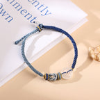 Buddha & Karma Blue String White Agate Bracelet - Give the Gift of Peace