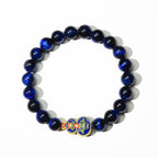 Buddha & Karma Wu Lou Blue Tiger Eye Wellness Bracelet - Feng Shui Bracelet for Health