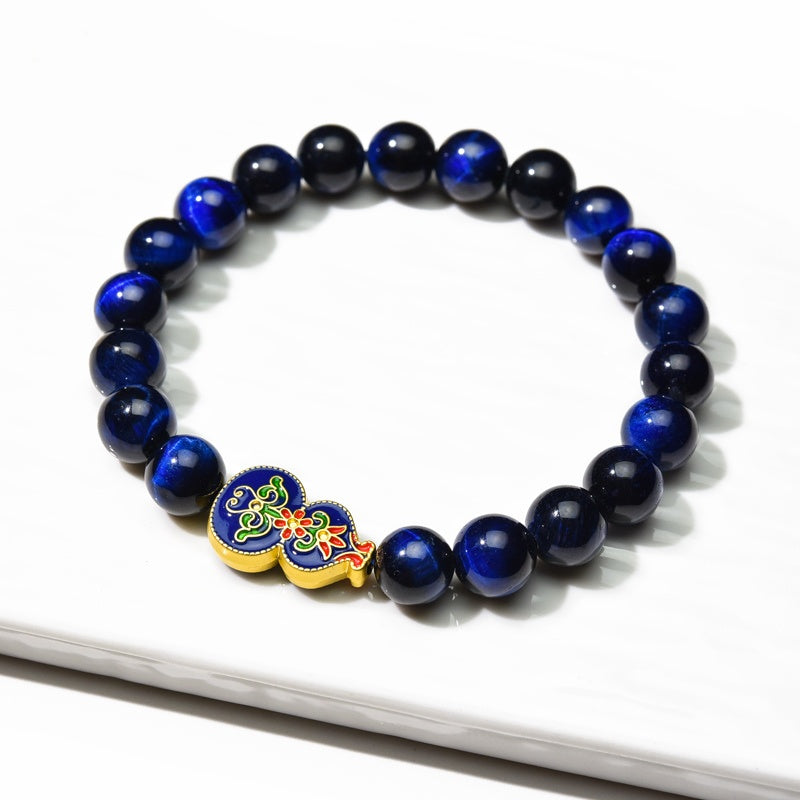 Buddha & Karma Wu Lou Blue Tiger Eye Wellness Bracelet - Feng Shui Bracelet for Health