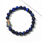Buddha & Karma Wu Lou Blue Tiger Eye Wellness Bracelet - Feng Shui Bracelet for Health