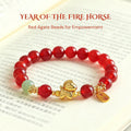 Buddha & Karma Year of the Fire Horse Bracelet - Black Obsidian, Red Agate