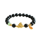 Buddha & Karma Year of the Fire Horse Bracelet - Black Obsidian, Red Agate