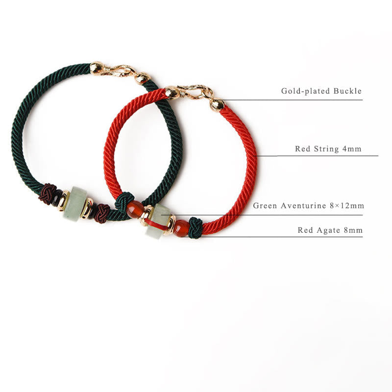 Fortune Jewel Tibetan Green Aventurine Luck Braid String Bracelet