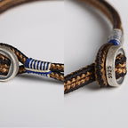 Fortune Jewel  925 Sterling Silver Handmade Button Protection Weave String Bracelet