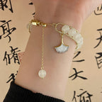 Fortune Jewel Ginkgo Leaf Jade Bead Luck Bracelet