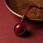 Fortune Jewel Cinnabar Om Mani Padme Hum PiXiu Blessing Lucky Bead Necklace Pendant