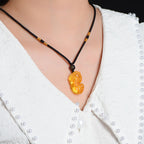 Fortune Jewel FengShui Citrine PiXiu Wealth Necklace Pendant