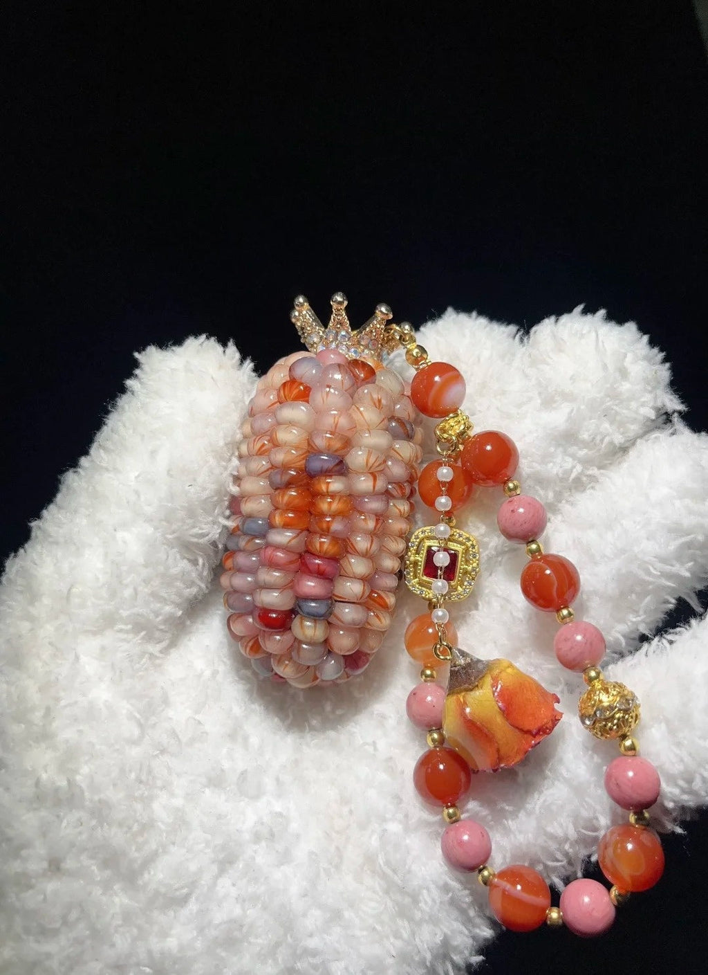 Rainbow Ice-Transparent Natural Corn Charms for Fidgeting
