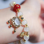 Fortune Jewel Windmill Chinese Lock Charm Fu Character Blessing Bracelet
