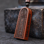 Fortune Jewel Lightning Struck Jujube Wood Taoist Five Thunder Order Luck Protection Necklace Pendant