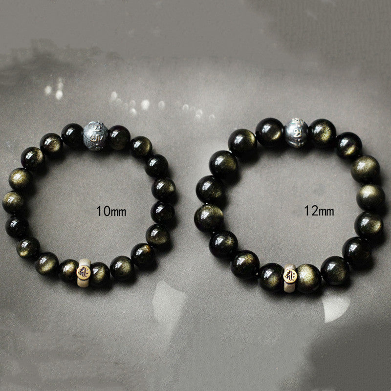 Fortune Jewel Chinese Zodiac Natal Buddha Obsidian Purification Bracelet