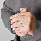 Fortune Jewel Dragon Carved Protection Strength Titanium Steel Ring Fortune Jewel