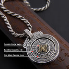 Fortune Jewel Tibetan Om Mani Padme Hum Double Dorje Vajra Rotatable Purity Peace Necklace Pendant