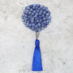 Fortune Jewel 108 Mala Blue Aventurine Beads Yoga Meditation Prayer Beads Necklace