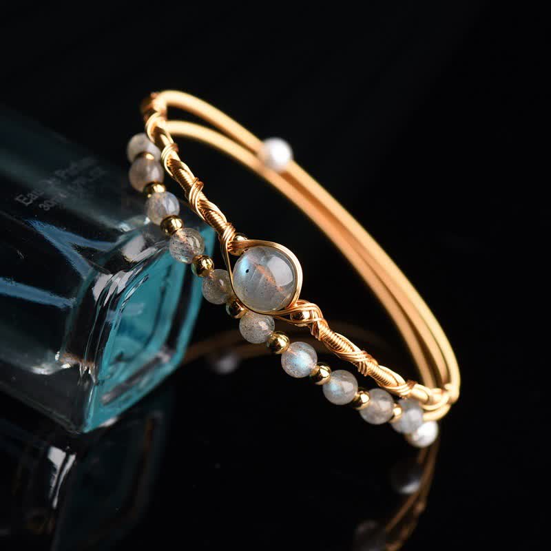 Fortune Jewel Moonstone Healing Love Bracelet Bangle