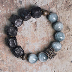 Fortune Jewel Eagle's Eye Stone Ebony Wood Copper Confidence Couple Bracelet