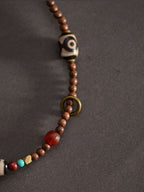 Golden Sandalwood Tibetan Dzi Beads Pendant 58mm