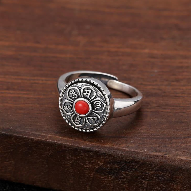 Fortune Jewel Tibetan Om Mani Padme Hum Peace Rotatable Ring
